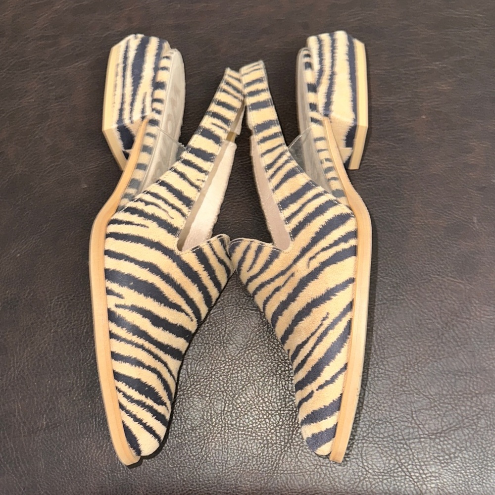 Sz 37(7.5)⭐️New Wonders Spain Zebra Print Leather Slingback. Fits 7.5. - Picture 11 of 16